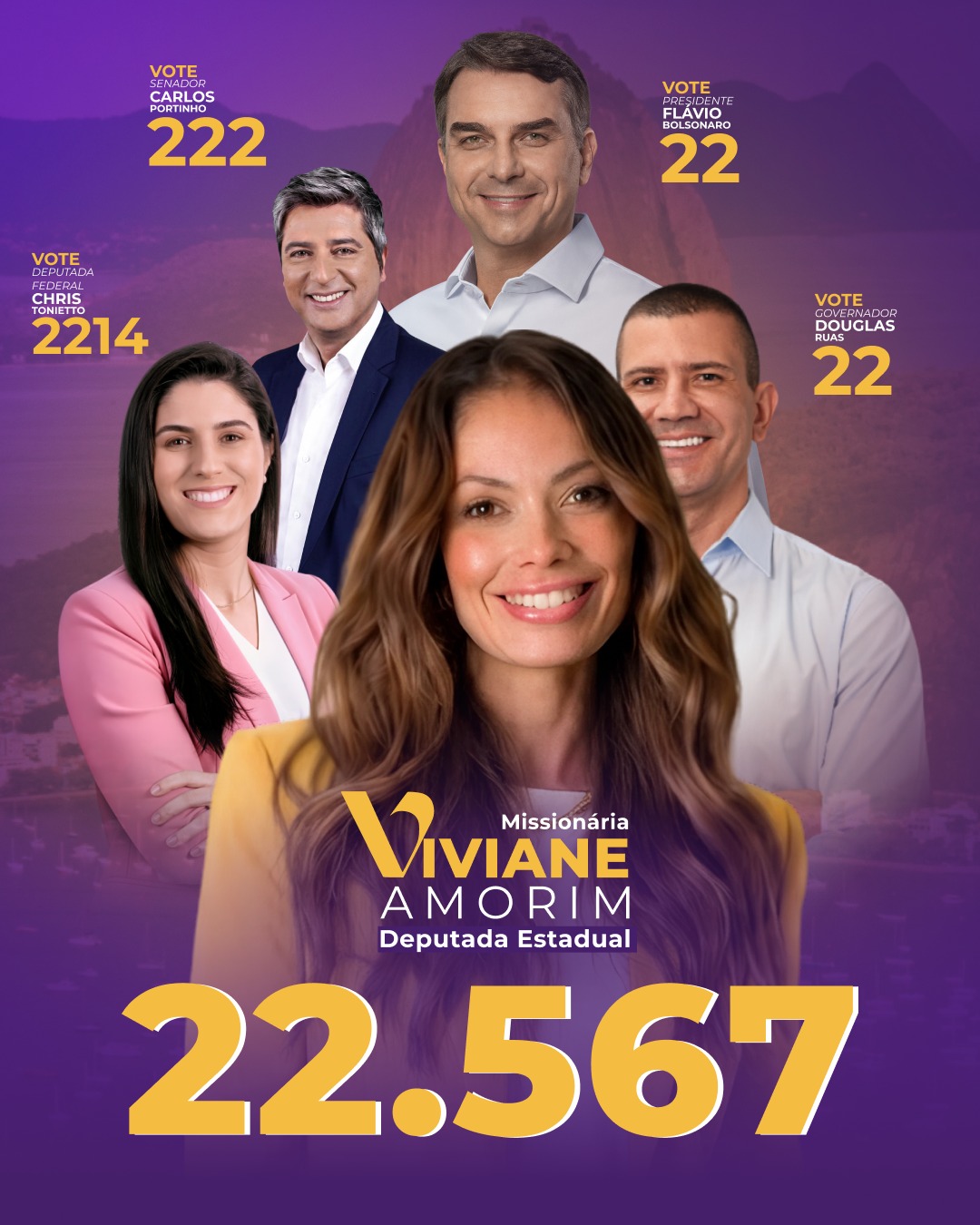 Viviane Amorim 22.567 ao lado dos demais candidatos apoiados